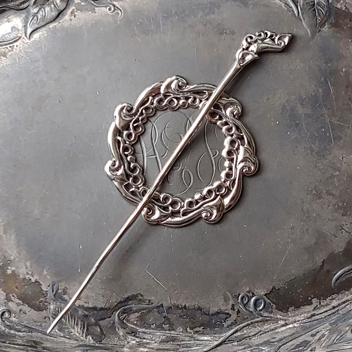  Circle With A Twist Shawl Pin, Sterling Silver