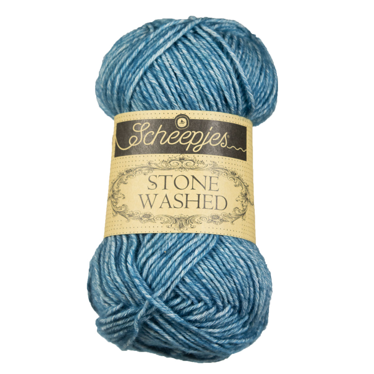 Blue Apatite :Stone Washed #805: cotton blend 805 Scheepjes Yarns 