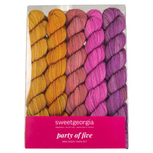 SweetGeorgia Tough Love Sock Party of Five Mini-Skein Set Yarn