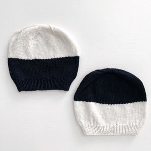 Beginner's Knit Kits for Awesome People - Beginner Colorblocked Hat - Black + Cream by Jimmy Beans Wool