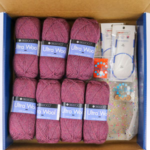 Jimmy Beans Wool Beginner's Knit Kits for Awesome People - Garter Stitch Cardigan - Heather - 5X (68 inches)