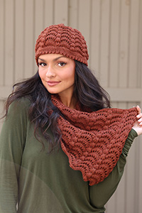 Plymouth Yarn Patterns - 3373 Fan Shell Hat and Cowl - PDF DOWNLOAD photo