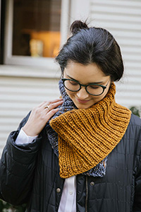 Madelinetosh Double Split Color-Blocked Cowl Kit - Scarf and Shawls