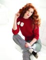 Baby Cashmerino Knit Red Dolman Sleeve Sweater Kit - Women's Pullovers