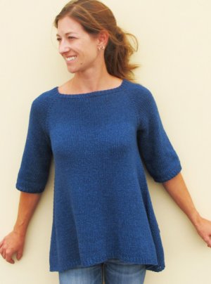Knitting Pure and Simple Women's Sweater Patterns - 0128 -  Top Down Trapeze Pullover Pattern