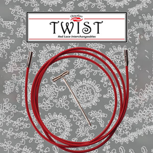 TWIST Red Cables - 37"/93cm [L] by ChiaoGoo