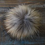Jimmy Beans Wool Fur Pom Poms  - Natural - Snap (6")