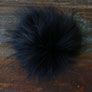 Jimmy Beans Wool Fur Pom Poms  - Black - Snap (6")