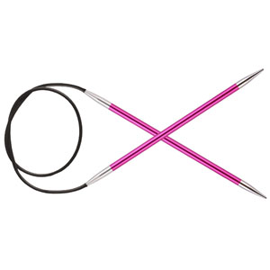 Knitter's Pride Zing Fixed Circular Needles - US 8 (5.0mm) - 12" Ruby Needles
