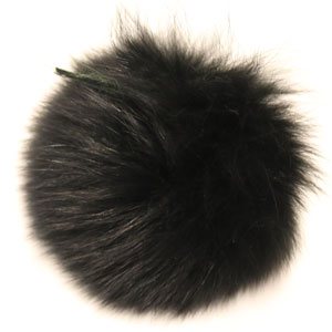 Jimmy Beans Wool Faux Fur Pom Poms - Black