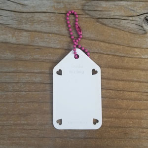 Katrinkles Write On/ Wipe Off Project Tags  - White Tag- Pink Chain