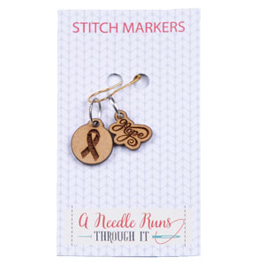 A Needle Runs Through It Stitch Markers - Breast Cancer Hope